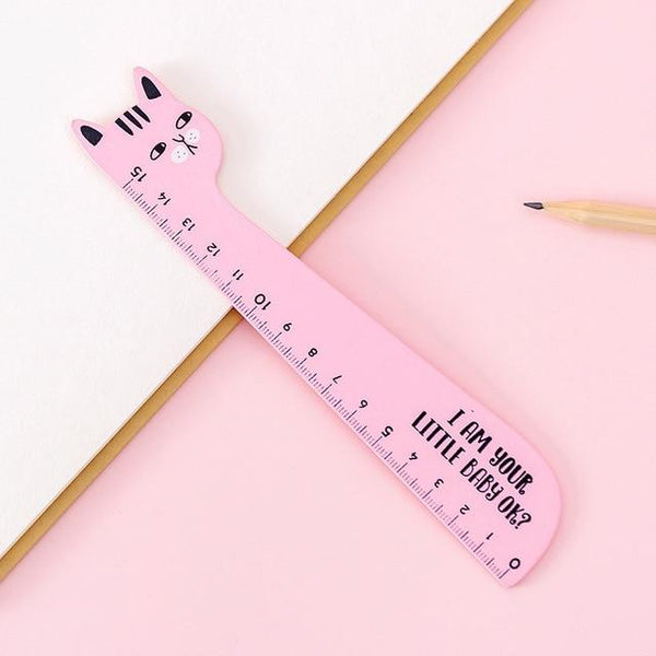 Cartoon Wooden Cat Ruler